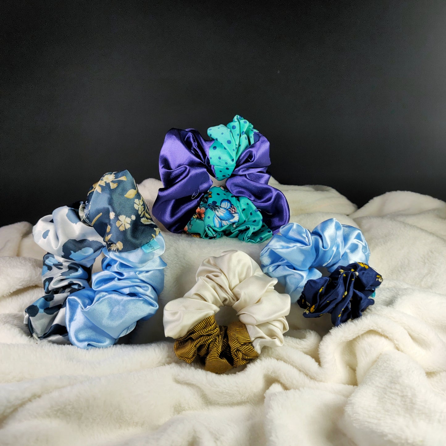 Fusion Violet Aqua Bloom Scrunchie